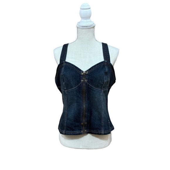 Harley-Davidson Blue Denim Tank Top Size XL - Picture 1 of 10